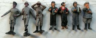 18 Vintage Detailed Painted Army Men Ww2 World War Two,  Vg,  Mostly German