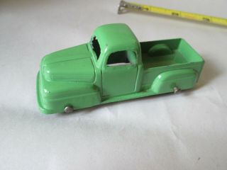 Tootsietoy Green Pickup Truck W/rubber Wheels 3 " Usa (chevy Dodge Gmc Ford)