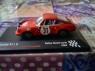 Voiture Miniature Altaya 1/43 Porsche 911 S Rally Monte Carlo 1969
