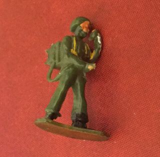 Vintage Miniature Army Man Plastic Radio Operator