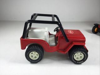 Vintage Tonka Pressed Steel Willys Jeep & Model T Truck Red Black Made In USA 2