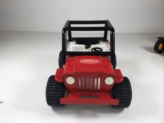 Vintage Tonka Pressed Steel Willys Jeep & Model T Truck Red Black Made In USA 3