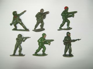 Vintage Hong Kong Toy Soldiers 6 In 4 Poses Hard To Find No Damage 1960 