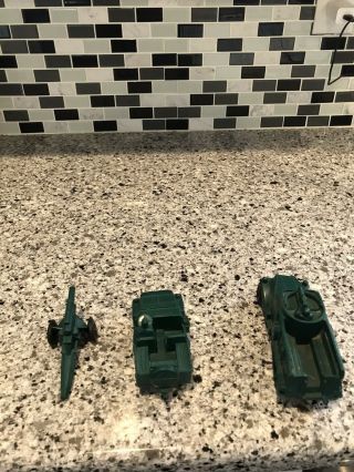1960 Auburn Rubber Toy Army Half Track,  Jeep And Howitzer 2