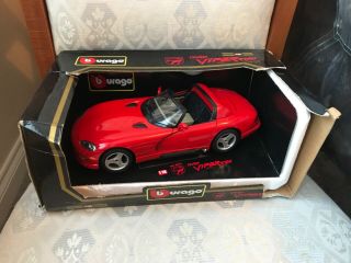 Burago 1:18 Red Dodge Viper Rt/10 1992 Box