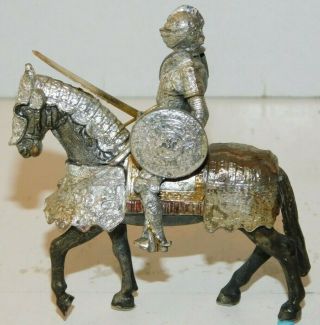 Old England? 1950s Hard Plastic,  Mounted Knight In Armor With Sword & Shield