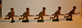 Toy Soldiers,  Johillco,  Soldiers Charging,  Group Of Five,  1930 