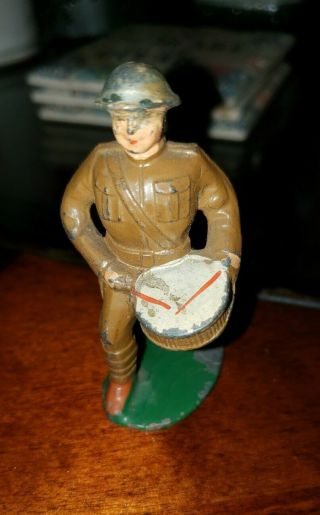 Vintage Manoil/barclay Lead Soldiers - - Marching Drummer