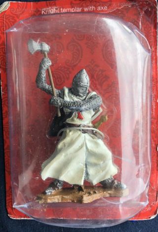 Hobby Work - Lead Toy Soldier - Knight Templar With Axe - Medieval Times