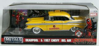 Jada Metals Die Cast Deadpool & 1957 Chevy Bel Air 1:24 Scale