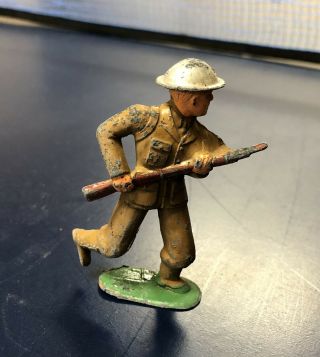 Vintage Barclay Lead Toy Soldier Charging With Gun