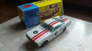 Vintage Corgi Toys 325 Ford Mustang Fastback 2,  2 Competition Model