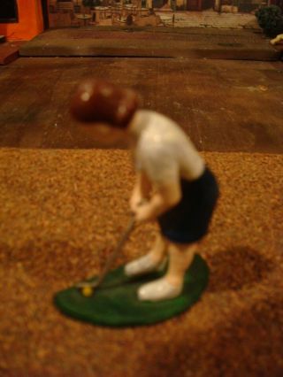 Female Golfer Making The Putt Pewter Painted Figure 54mm 1:32 Scale Lead Soldier
