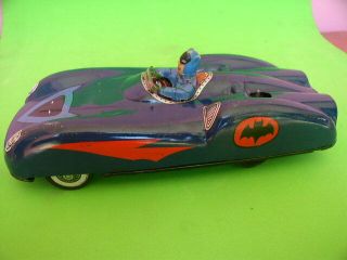 Vintage Batman Batmobile Tin Friction Japan Alps Toy Shipp Dhl