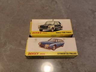Dinky Toys Meccano 2 X Empty Boxes Citroen Cx And Simca 1100 Police