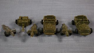 6 Lido U.  S.  Army Mobile Unit—3 Howitzer,  1 Ammo Trailer,  2 Jeep,  1950s - 60s Nmint
