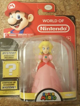 World Of Nintendo 4 " Princess Peach Action Figure Series 1 - 3 Mario
