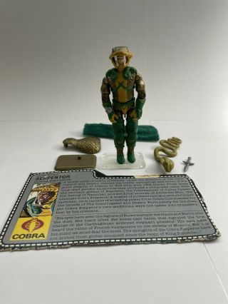 Vintage 1986 Serpentor Cobra Emperor Gi Joe Action Figure Complete W/ File Card