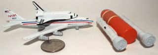 Small Micro Machine Boeing 747 Jet Aircraft With Nasa Space Shuttle & Fuel Tank