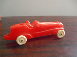 Vintage 1950s Hard Plastic Red Race Car Look