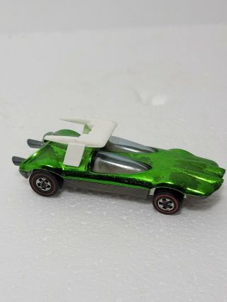Hot Wheels Redline 1969 Swingin Wing Metallic Apple Green Made in USA EUC 3