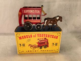 Lesney Matchbox Models Of Yesteryear Y - 12 Horse Bus Lipton 