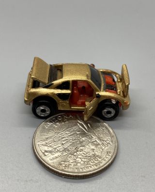 Micro Machines Ferrari Mondial Deluxe Gold,  All Doors Open,  1989 Galoob