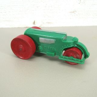 Vintage Hubley Kiddie Toy Diesel Roller Green And Red Wood Wheels