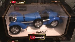 Burago 1:18 Scale; 1934 Bugatti Type 59; French Blue; Vgc Boxed