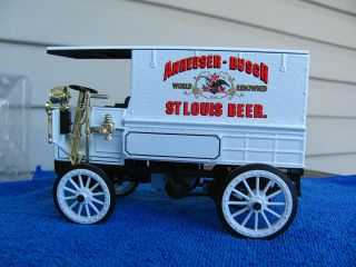 White 1904 Knox Delivery Truck Anheuser Busch Budweiser Coin Bank By Ertl
