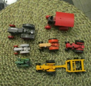 7 Ertl Die Cast Tractors 1/64 & 1/87 Scale Ih Case Hart - Parr John Deere