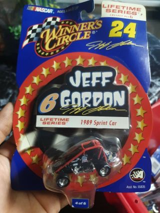 Jeff Gordon No.  6 1989 Black And Red 1:64 Sprint Car With Sticker