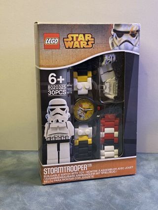 2015 Lego Star Wars Stormtrooper Buildable Watch With Link Bracelet & Minifigure
