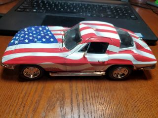 Ertl American Muscle Car 1967 Chevrolet Corvette Star Spangled Us Flag 1:18