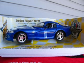 Blue 1996 Dodge Viper Gts 80th Indy 500 Official Pace Car 1:18 By Maisto