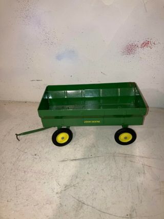 Vintage John Deere Flare Wagon For A Tractor 1/16 Metal Jd Ribbed Sides