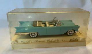 Vintage Solido Blue Cadillac Convertible 1:43 Scale Model In Case 4500