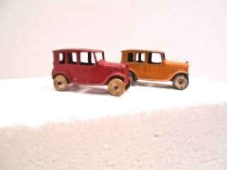Tootsietoy Yellow Cab Sedan No.  4629 2 Of Them Yellow And Red 12 - 16