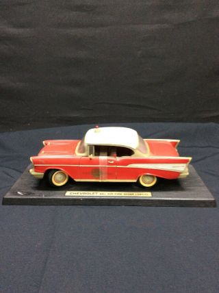 1/18 Diecast 57 Chevy Belair Fire Chief On Stand,  No Box