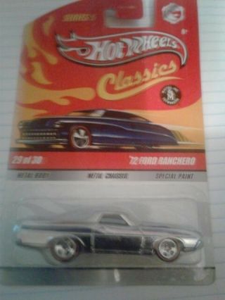 Hot Wheels Classics Series 5 29 72 Ford Ranchero Chrome With Red Lines