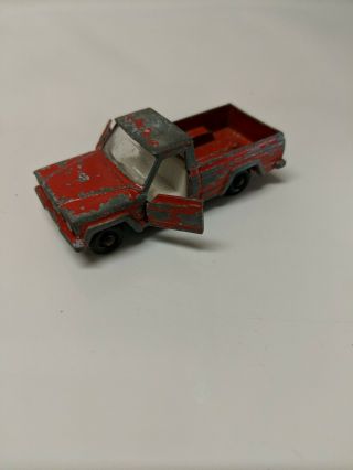Lesney Matchbox Jeep Gladiator No.  71 Pickup Truck Red Made In United Kingdom