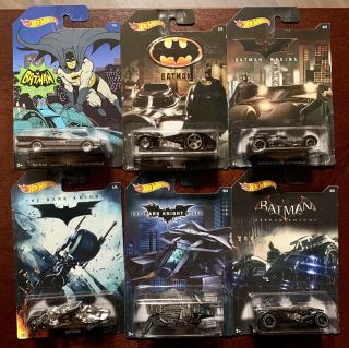 Hot Wheels - Batman - Complete Set Of 6 - Fair Cards