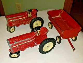 Vintage Ih International 544 Tractors With Farm Wagon Trailer Ertl
