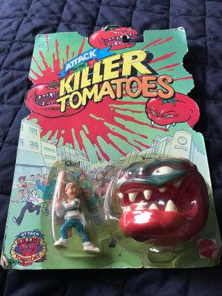 1991 Attack Of The Killer Tomatoes Tomacho W/ Chad No.  2053 Mattel Nos Vintage