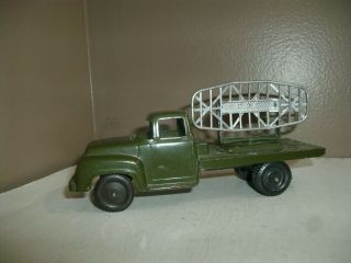 Tootsietoy 1956 Ford F - 700 Army Radar Truck With Metal Screen 6  Long.