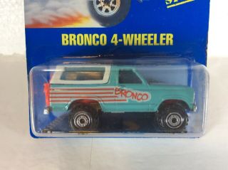 Hot Wheels Bronco 4 - Wheeler Ford Blue Card 56 Teal 1990 Card 56