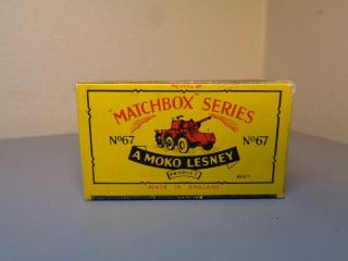 Matchbox Moko Lesney 67a Vintage Box For Saladin Armoured Car Vg