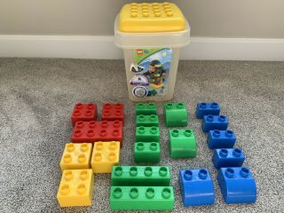 Lego Quatro 5355 Preschooler Building Blocks 20pc Complete Set Container W Lid