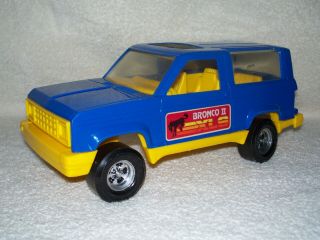 Strombecker Ford Bronco Ii Xls Plastic Toy Truck Blue & Yellow Tootsietoy