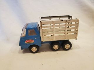 Vintage Tonka Blue And White Truck Livestock Hauler